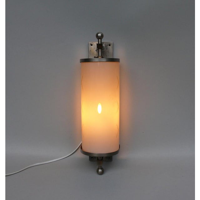 Art Deco Wall Lights in Nickel-Plating, 1930s, Set of 2 For Sale - Image 9 of 18