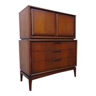 United Mid Century Modern Tall Chest of Drawers For Sale