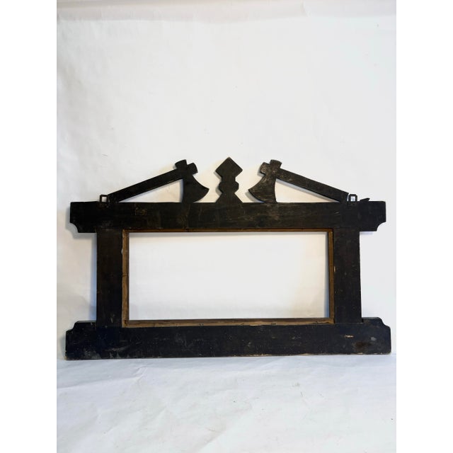 Antique Chip-Carved Tramp Art Frame Axe Motif For Sale In Chicago - Image 6 of 11