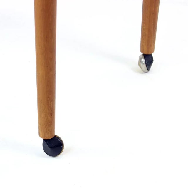 Coffee Table on Wheels in Teak, Former Czechoslovakia, 1970s For Sale - Image 4 of 13