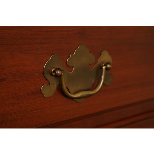 Wood Henkel Harris Chippendale Style Cherry Tall Chest For Sale - Image 7 of 18