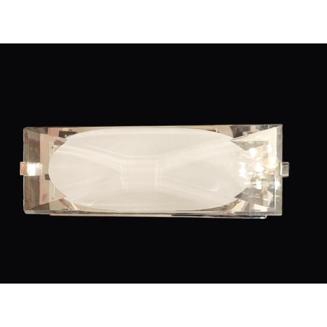 Visual Comfort for Kate Spade Castle Peak Frosted Glass 1 Light Bathroom Vanity Faceted Sconce Light Fixture For Sale - Image 9 of 11