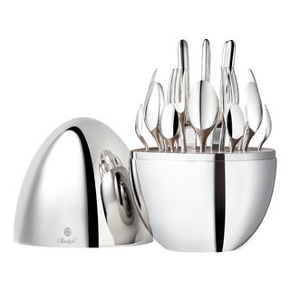Christofle Mood — Silver-Plated 24-Piece Flatware Set For Sale