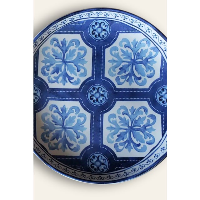 Coastal Williams-Sonoma Porto Blue & White Salad Plates – Set of 12 | Coastal Portuguese Ceramic For Sale - Image 3 of 11