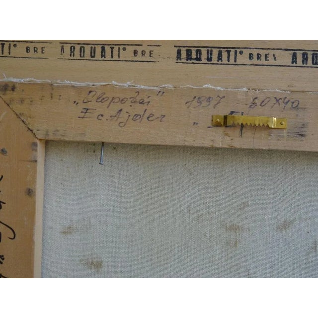 E Ajder, Flowers, 1997, Oil on Canvas For Sale - Image 4 of 5