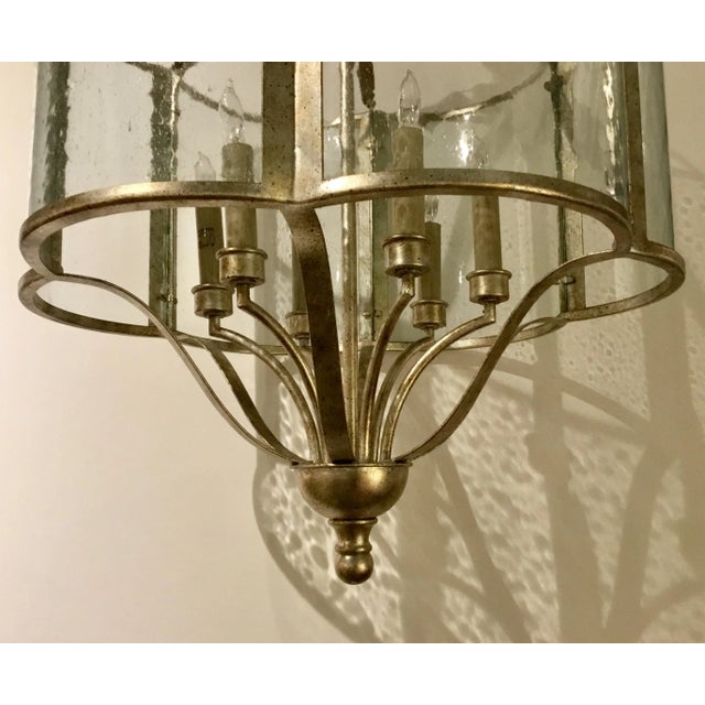 Transitional Currey & Co. Seeded Glass Transitional Ladock Lantern For Sale - Image 3 of 6