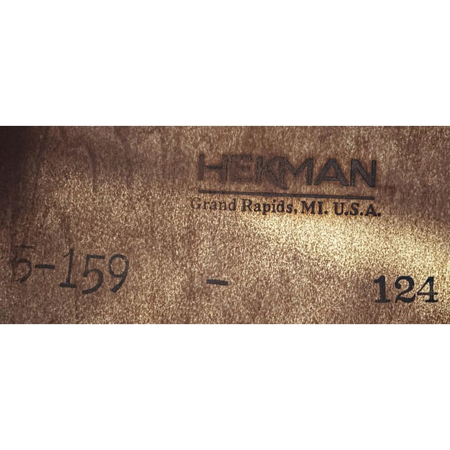 1990s Hekman Mahogany/Yew Wood Inlaid Demi-Lune Table For Sale - Image 5 of 5