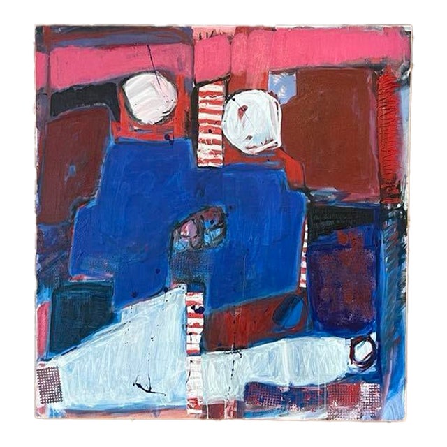 1990s Raggedy Ann & Andy Abstract Acrylic Painting For Sale