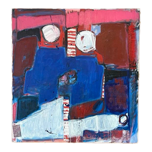 1990s Raggedy Ann & Andy Abstract Acrylic Painting