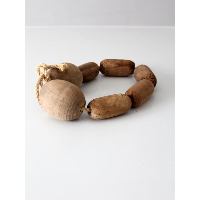 Vintage Wooden Fishing Net Floats For Sale - Image 6 of 12