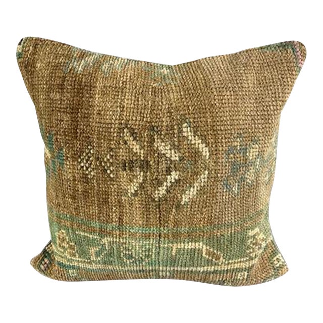20 x 20 Rug Pillow Ethereal Elegance Turkish Pillow Cushion Cover For Sale
