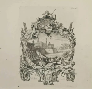 Pierre-Edme Babel, Dreamy Landscape, Etching, 18th Century