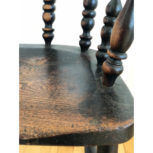Wood Antique Wooden Captain’s Chair Denmark For Sale - Image 7 of 10