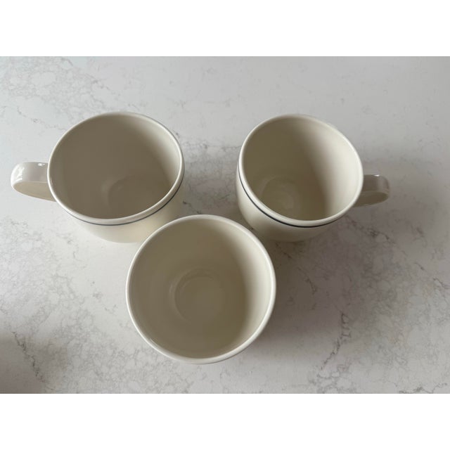 Off-white John Julian Porcelain Simple Mug Set of 2 and Simple Beaker, 1 With Grey Stripe, Made in England For Sale - Image 8 of 11