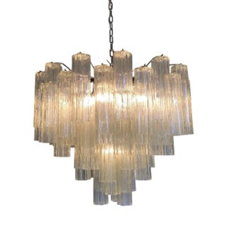 Champagne Tronchi Murano Glass Chandelier in Venini Style by Simoeng For Sale
