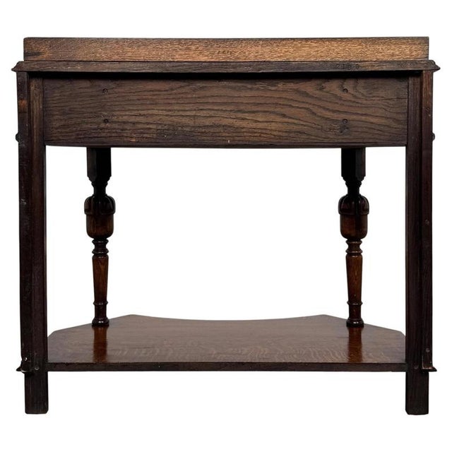 Gold 20th Century Jacobean Revival English Oak Side Table For Sale - Image 8 of 12