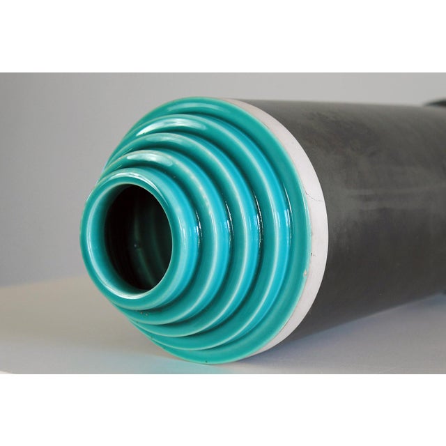 Ceramic Stepped Series Vase in Enameled Ceramic by Ettore Sottsass, 1990s For Sale - Image 7 of 9