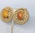Vintage 1980s Signed Les Bernard Round Goldtone Cabochon Faux-Agate Clip Earrings-2 Pieces For Sale In Philadelphia - Image 6 of 12