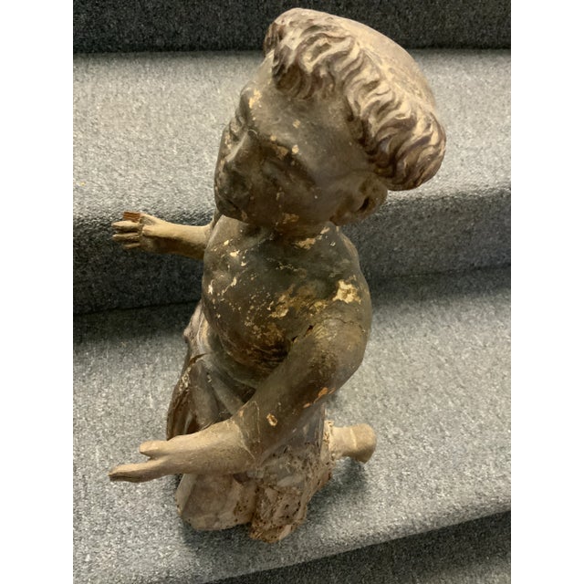 Early 19th Century 19th Century Antique Kneeling Wood Carved Santos Figure For Sale - Image 5 of 17