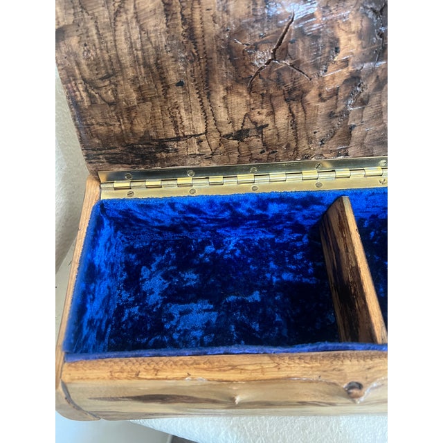 Brown Vintage Burlwood Jewelry Box Signed Burl Craft Oregon For Sale - Image 8 of 11