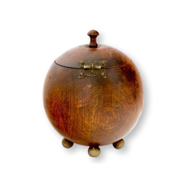 English 1920s English Tiger Grain Oak Tobacco Jar For Sale - Image 3 of 4