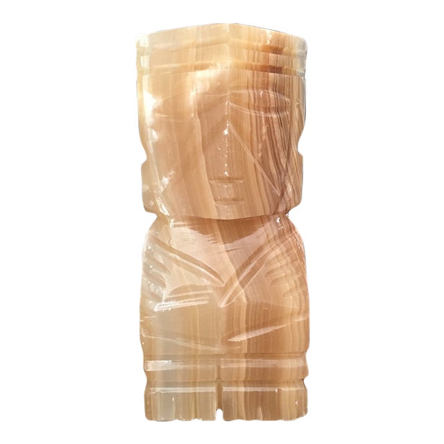Large Carved Onyx Aztec Figure For Sale