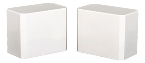 Modern White Quartzite Side Tables, Pair