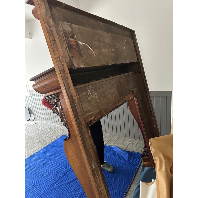 Magnificent Antique Carved Fireplace Mantel For Sale - Image 10 of 12