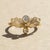 Metal Art Nouveau–Inspired Moissanite and Pearl Botanical Ring in 14k Gold, Size 7.5 For Sale - Image 7 of 10