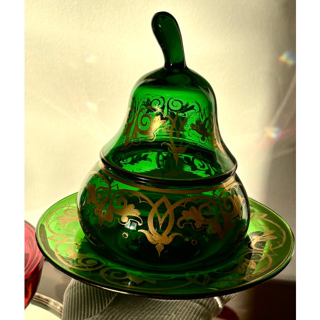 Candy Pot with Plate Bohemian Crystal For Sale - Image 6 of 18