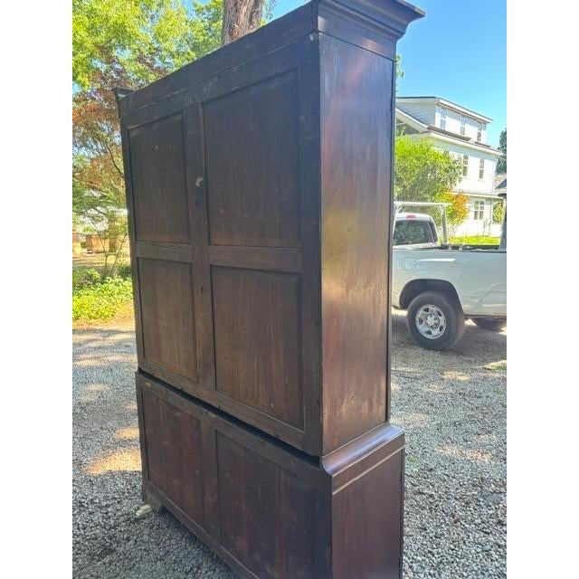 Mid 19th Century Mid Nineteenth Century Mahogany 3 Piece, Glass Library Bookshelf For Sale - Image 5 of 6