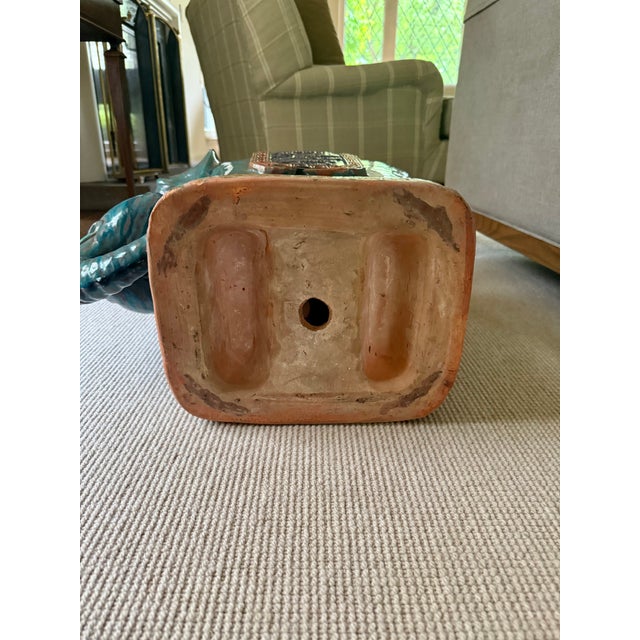 Mid 20th Century Vintage Glazed Elephant Garden Stool For Sale - Image 9 of 10