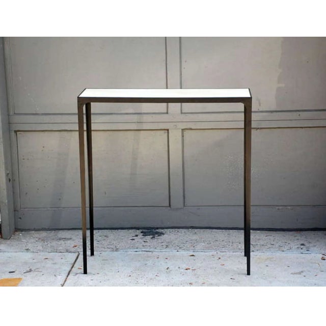 Modern Contemporary "Esquisse" Wrought Iron and Parchment Console For Sale - Image 3 of 6