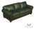 Green Leather Sleeper Sofa with Nailhead Trim For Sale