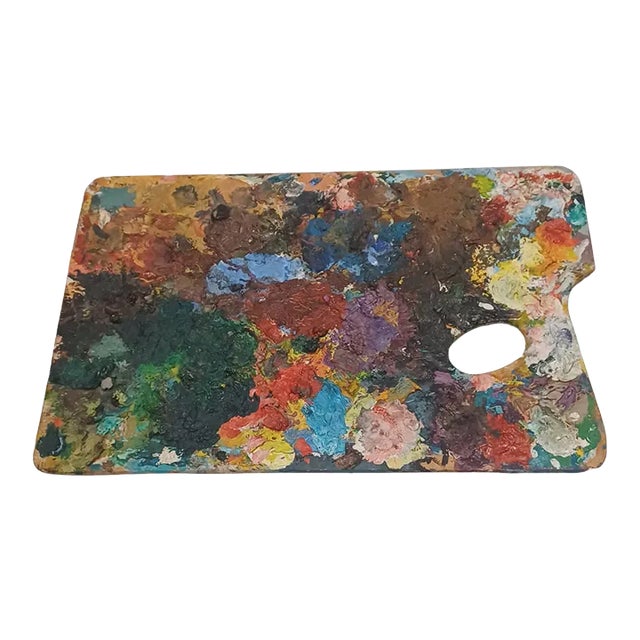 Vintage Wooden Used Artist Palette For Sale