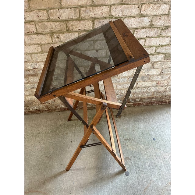 Vintage Wooden Adjustable Writing Table For Sale - Image 4 of 17