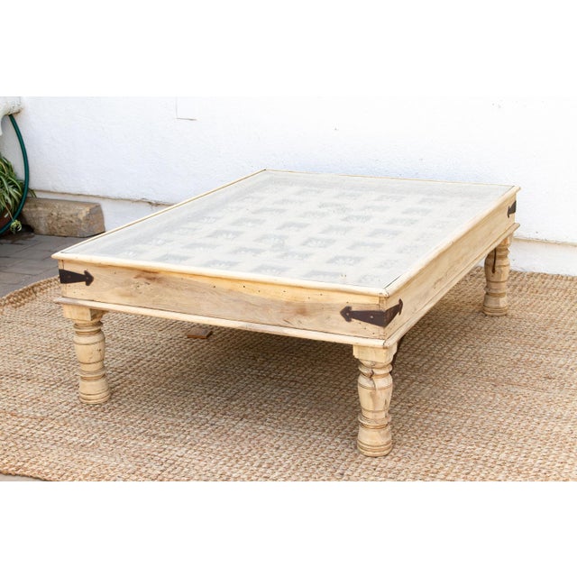 Antique Carved Lotus Ceiling Panel Coffee Table For Sale - Image 13 of 18