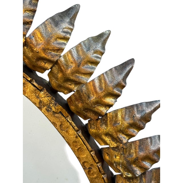 1950s Vintage Italian Sun Mirror, 1950s For Sale - Image 5 of 8