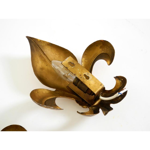 Fleur-De-Lis Wall Lamps in Gold-Plated Metal by Hans Kögl, 1970s, Set of 2 For Sale - Image 16 of 18