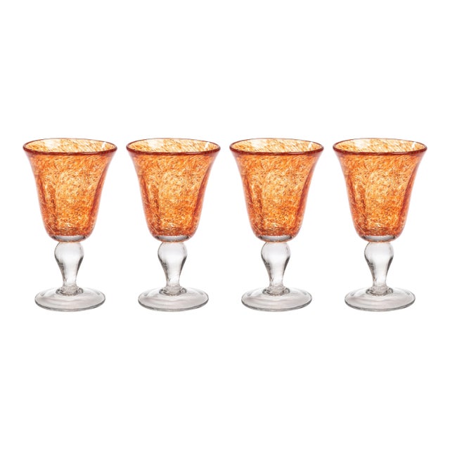 Antibes 4-Piece Set Wine Glasses, Orange For Sale
