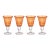 Antibes 4-Piece Set Wine Glasses, Orange For Sale