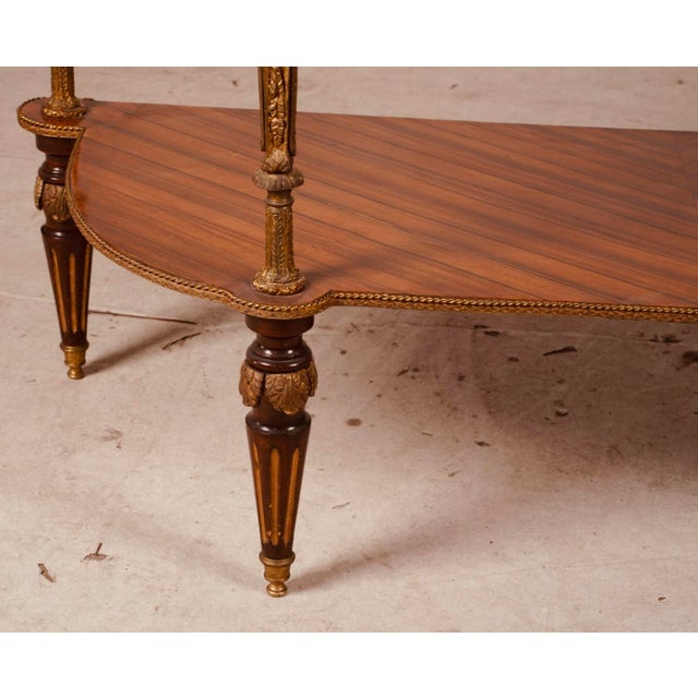 Late 19th Century French Louis XVI Demi-Lune Console Table With Fine Marquetry & Gilt Bronze Caryatid Legs For Sale - Image 12 of 13