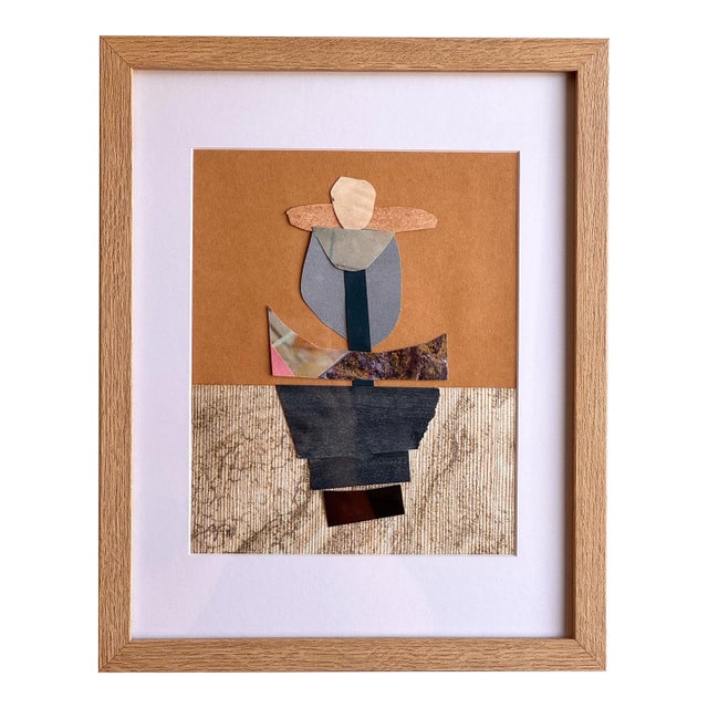 "Vessel 7" Original Mixed-Media Framed Collage on Paper by Zac Woodiel For Sale