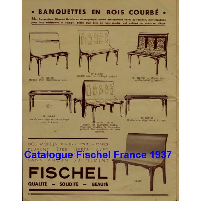 Curved Wood Bistro Bench by DG Fischel France, 1930, in Flawless conditions. Designed 1920 to 1949 This piece has an...