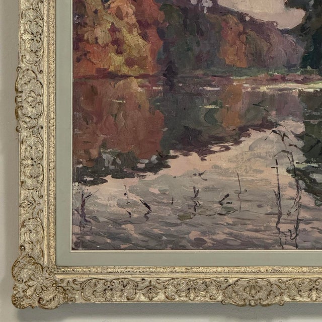 Framed Oil Painting on Canvas by Jean Stevan (1896-1962) 'The Pond in Autumn' For Sale - Image 10 of 15
