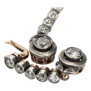 19th Century Karl Faberge 6 Stone Bezel Set Dia Drop Earrings, A Pair For Sale