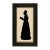 American Bonita Reading a Book Framed Paper Cut Silhouette in Black Wood Frame With Gold Trim For Sale - Image 3 of 3