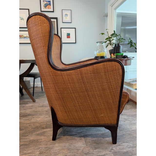 Wood 1970's Sculptural Mid-Century Modern Bentwood Lounge Chair With Cane Panels and Leather Seat For Sale - Image 7 of 13