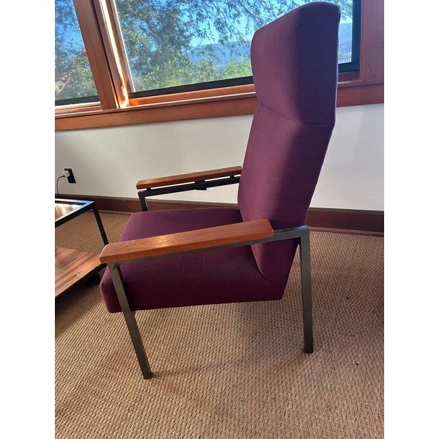 Eggplant Midcentury Modern Danish Vermund Larsen Lounge Chair With Eggplant Upholstery For Sale - Image 8 of 9