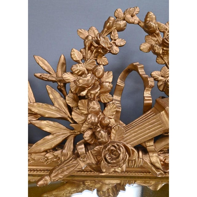 Glass Large 19th Century Louis XVI Mirror with Parcloses For Sale - Image 7 of 14